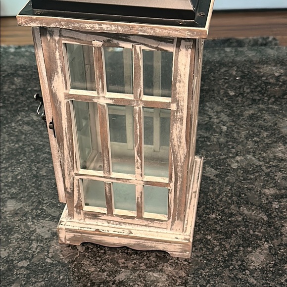 Rustic Wooden Lantern Candle or Accessory Holder Enclosed w/ Hinged Latched Door - Picture 5 of 13
